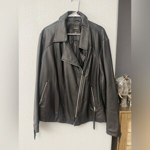 Lane Bryant jacket size 26/28 black jacket with fringe